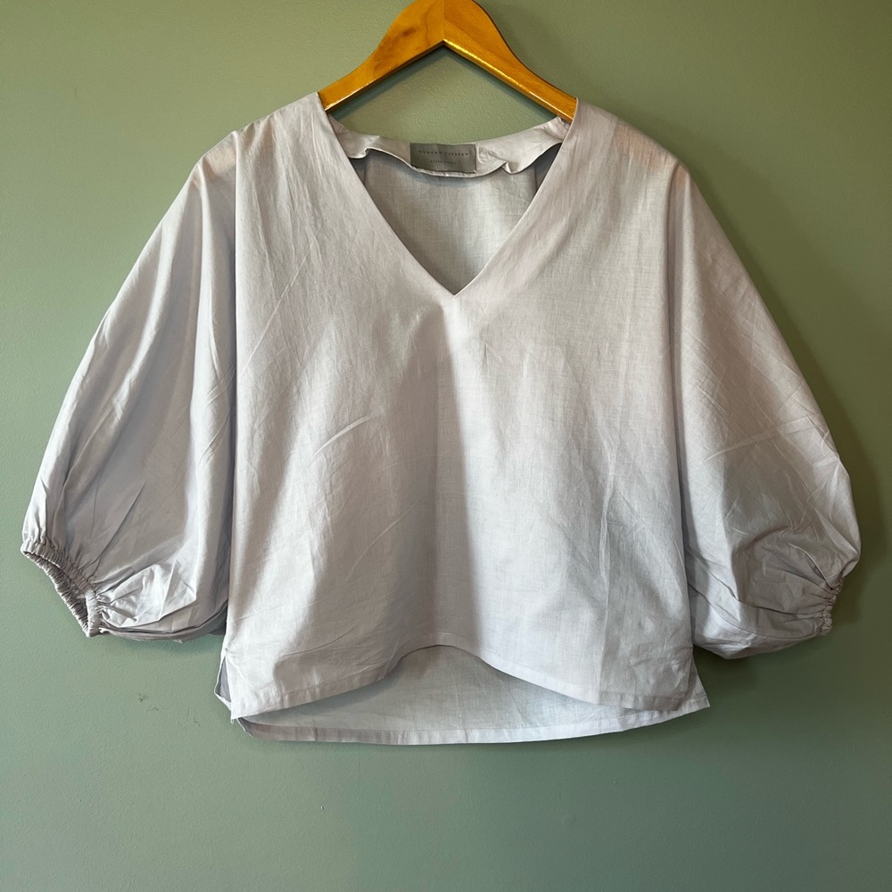 Modern Citizen - Sirena V-Neck Organic Cotton Blouse